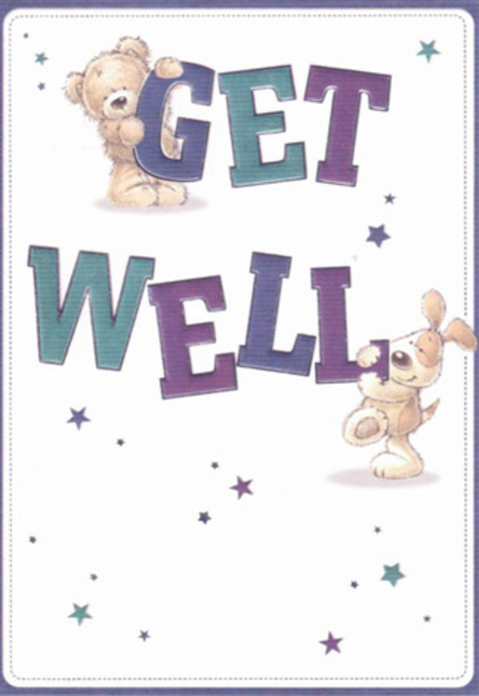 Perfectly capturing Gidea Park's close-knit community spirit, this get well card overflows with gentle optimism. The central illustration features a kind-hearted teddy bear and a cheerful puppy, their lively forms playfully supporting the bold, welcoming letters that spell out 'Get Well' in vivid indigo and turquoise against a luminous, clean backdrop. Bursts of stars in blues and violets shimmer across the card, spreading well-wishes as though scattering petals along the tree-lined paths of Gidea Park. The soft fur and floppy ears, so lovingly rendered by the artist, evoke the reassuring comfort of a handmade blanket or a heartfelt embrace. The confident, buoyant typography grounds the artwork, echoing the encouragement and reassurance our floral arrangements provide. At Gidea Park Flowers, we see parallels in the care with which each colour, shape, and line is placed-just as in crafting a bespoke bouquet that's a delight for both the eyes and the heart. Whether given alongside blooms or delivered as a stand-alone gesture, this card delivers a double dose of positivity-ideal for lifting the spirits of friends and family across Gidea Park, from Balgores Lane to the quiet corners near Raphael Park.